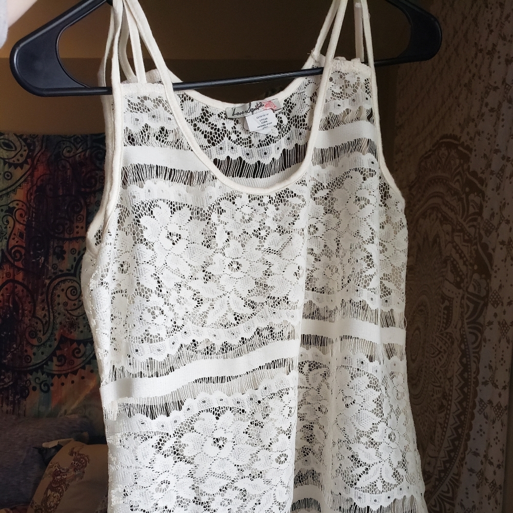 White Sheer Floral Top